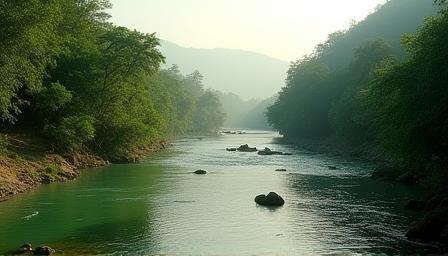 Image of a river landscape used for filming